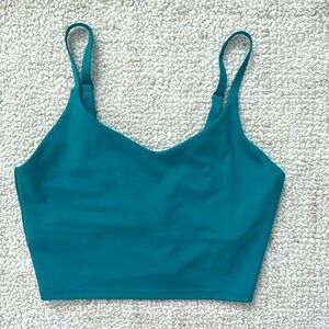 ATHLETA Elevation V-Neck Long Line Sports Bra // Emerald Green